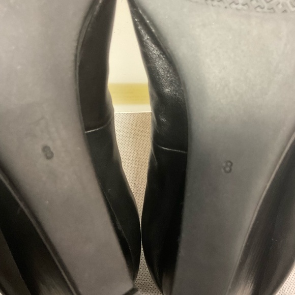 Tory Burch Caroline Wedge Ballet Black Leather- Size 8 - Picture 8 of 14